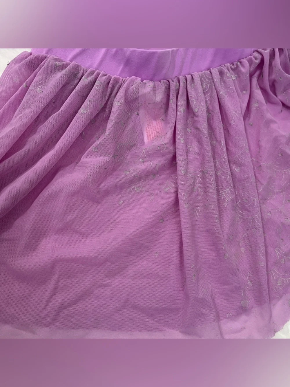 Lilac Girls 3-Piece Swim Set Purple Bikini Top Bottom Skirt medium cat & Jack